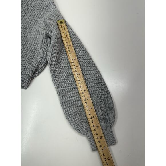 Hollister Womens Sweater Size Unknown Gray Ribbed Long Sleeve Cropped - Picture 9 of 11